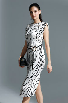 Viskozna haljina sa naglašenim ramenima Tiffany Production